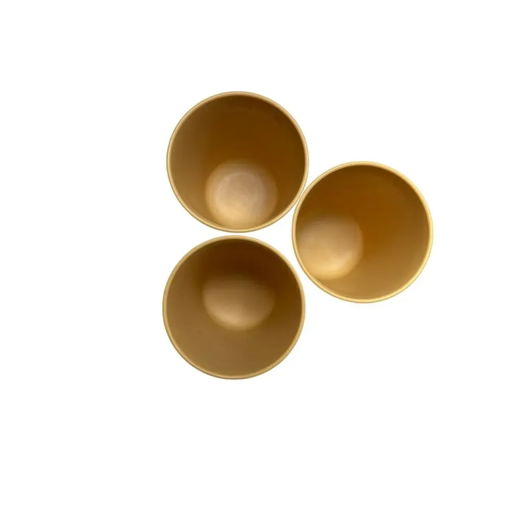 Set Of 3 Vintage Tupperware 873 Harvest Gold 12 Oz Plastic Beverage‎ Cups